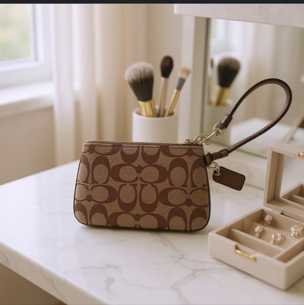 Coach Brown Signature C Wristlet